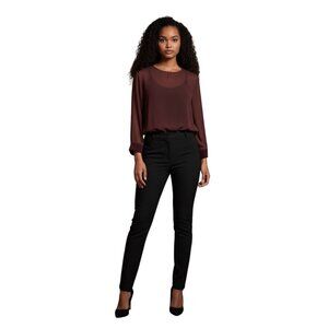 PLEIONE Women's Burgundy Blouse SMALL